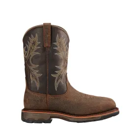 ARIAT COMPOSITE TOE 11 INCH WORKHOG WIDE SQUARE TOE H2O BRUIN BROWN - MENS