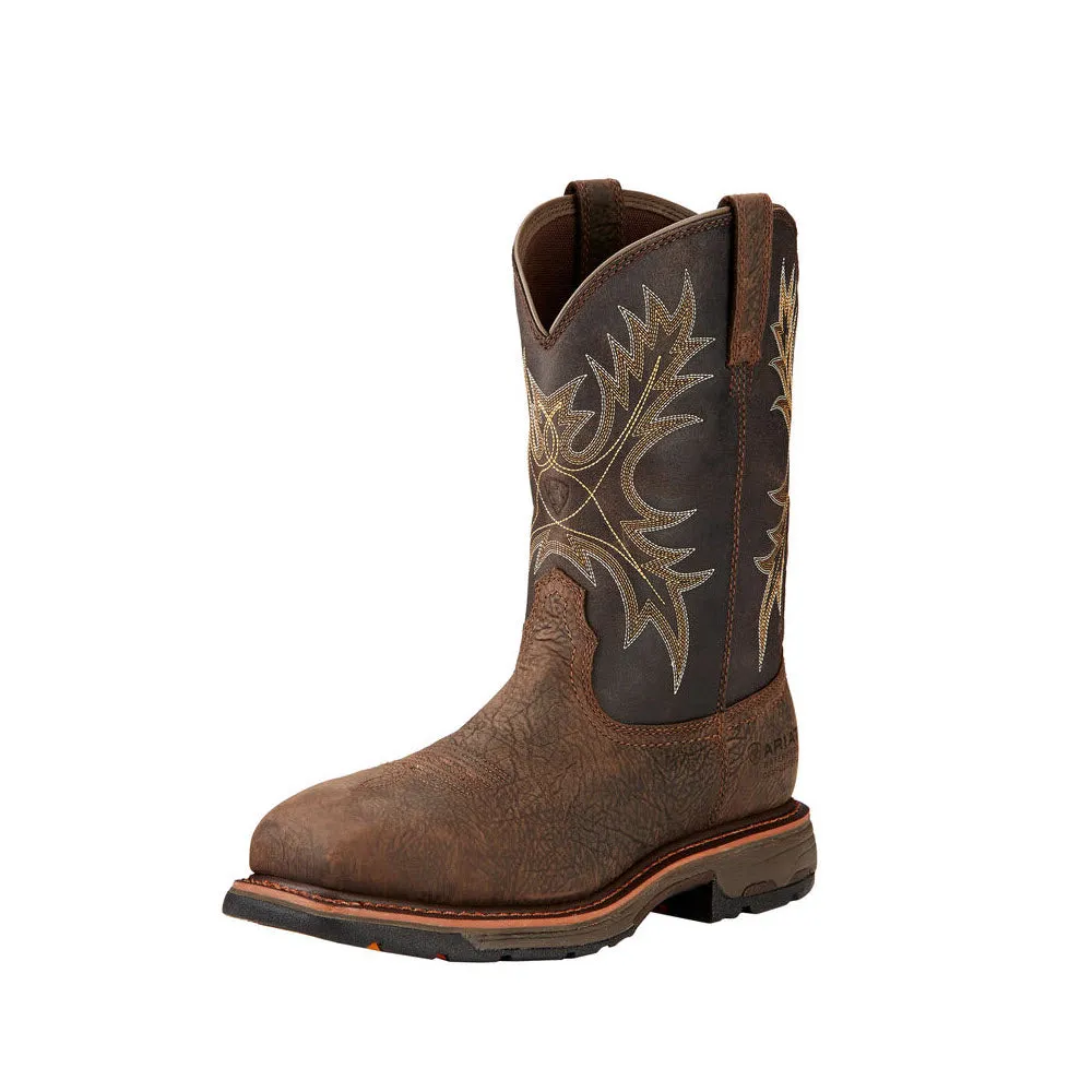 ARIAT COMPOSITE TOE 11 INCH WORKHOG WIDE SQUARE TOE H2O BRUIN BROWN - MENS