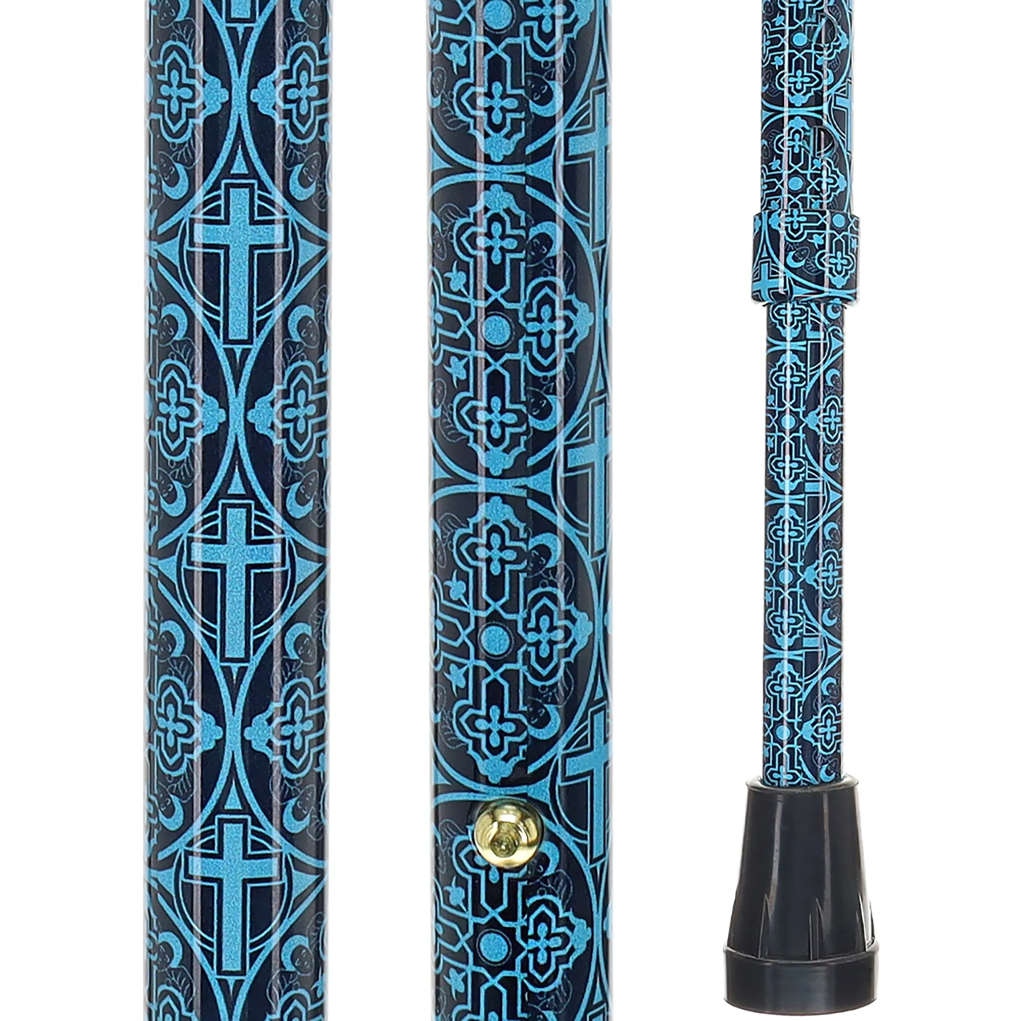 Blue Infinity Cross Designer Derby: Patterned Handle