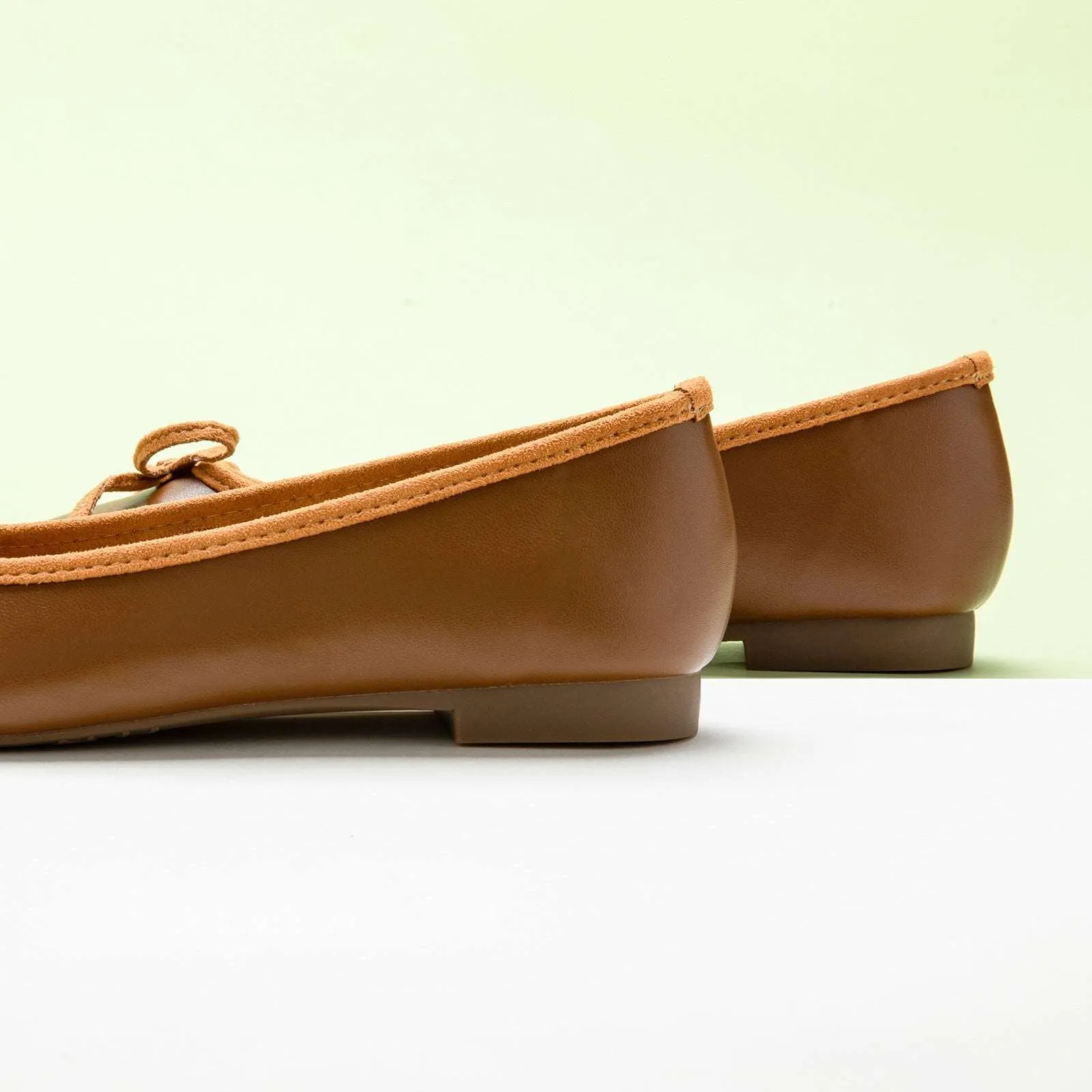 Bowknot Ballet Flats (Elena) Brown