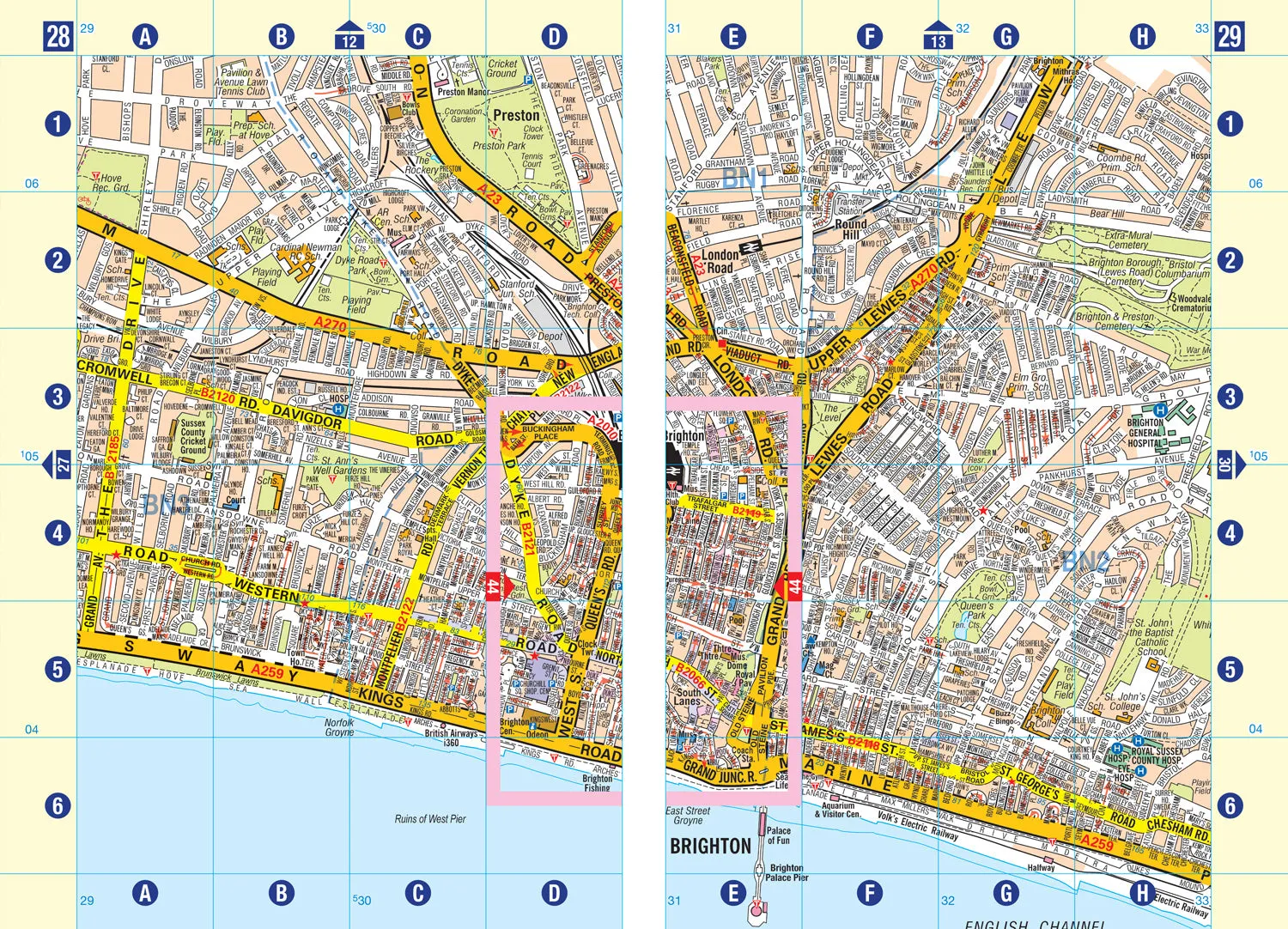 Brighton and Worthing A-Z Street Atlas: (New Eighth edition)