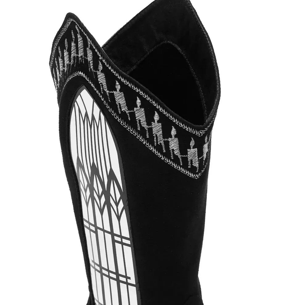 Broken Confessions Cowboy Boots - Black-Size 5-Clearance