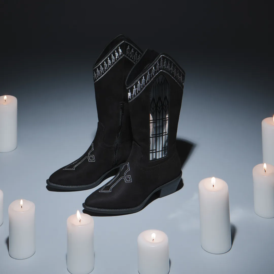Broken Confessions Cowboy Boots - Black-Size 5-Clearance