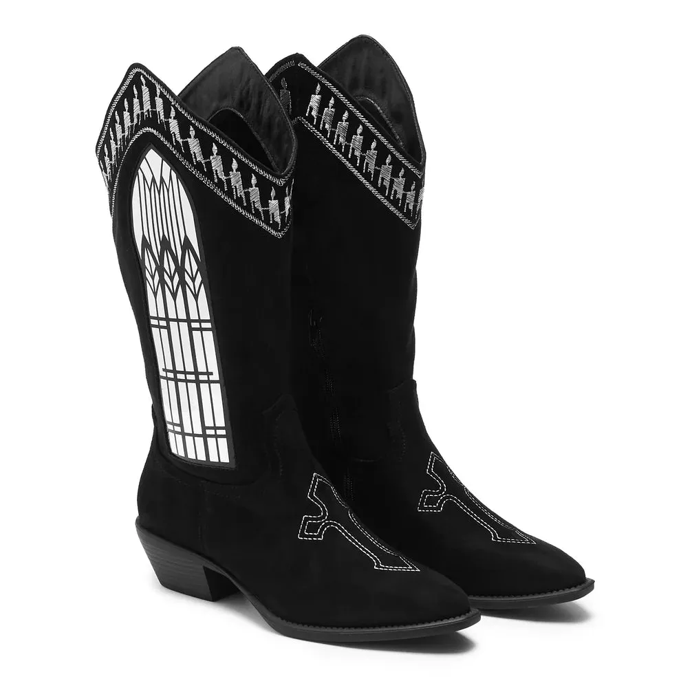 Broken Confessions Cowboy Boots - Black-Size 5-Clearance