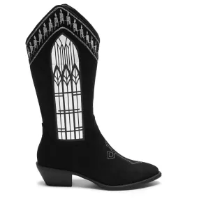Broken Confessions Cowboy Boots - Black-Size 5-Clearance