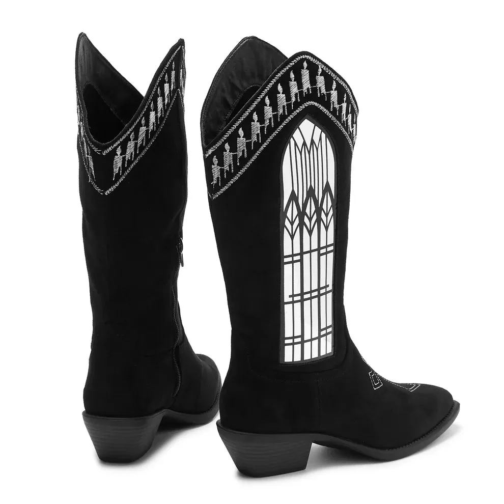Broken Confessions Cowboy Boots - Black-Size 5-Clearance