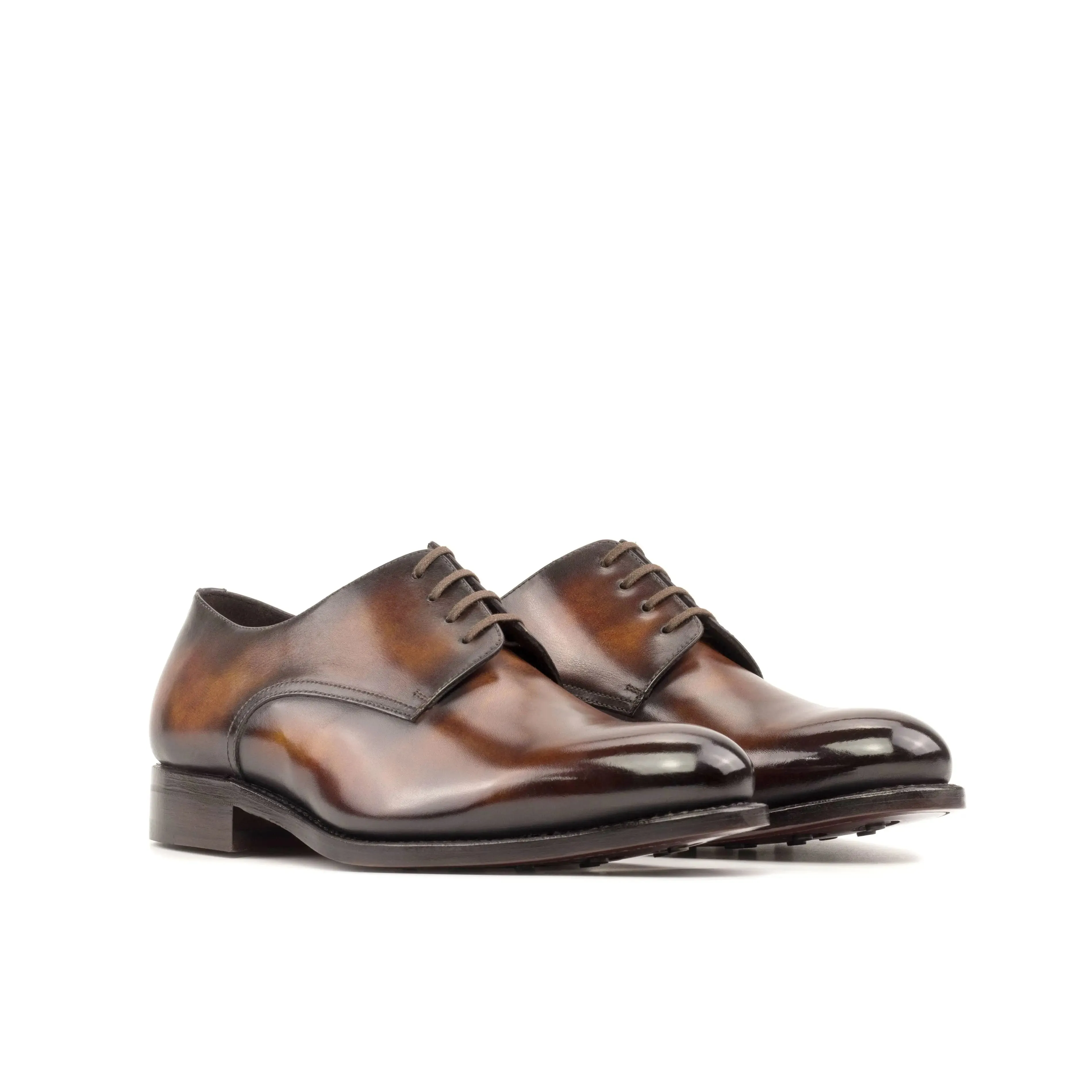 DapperFam Vero in Fire Men's Hand-Painted Patina Derby