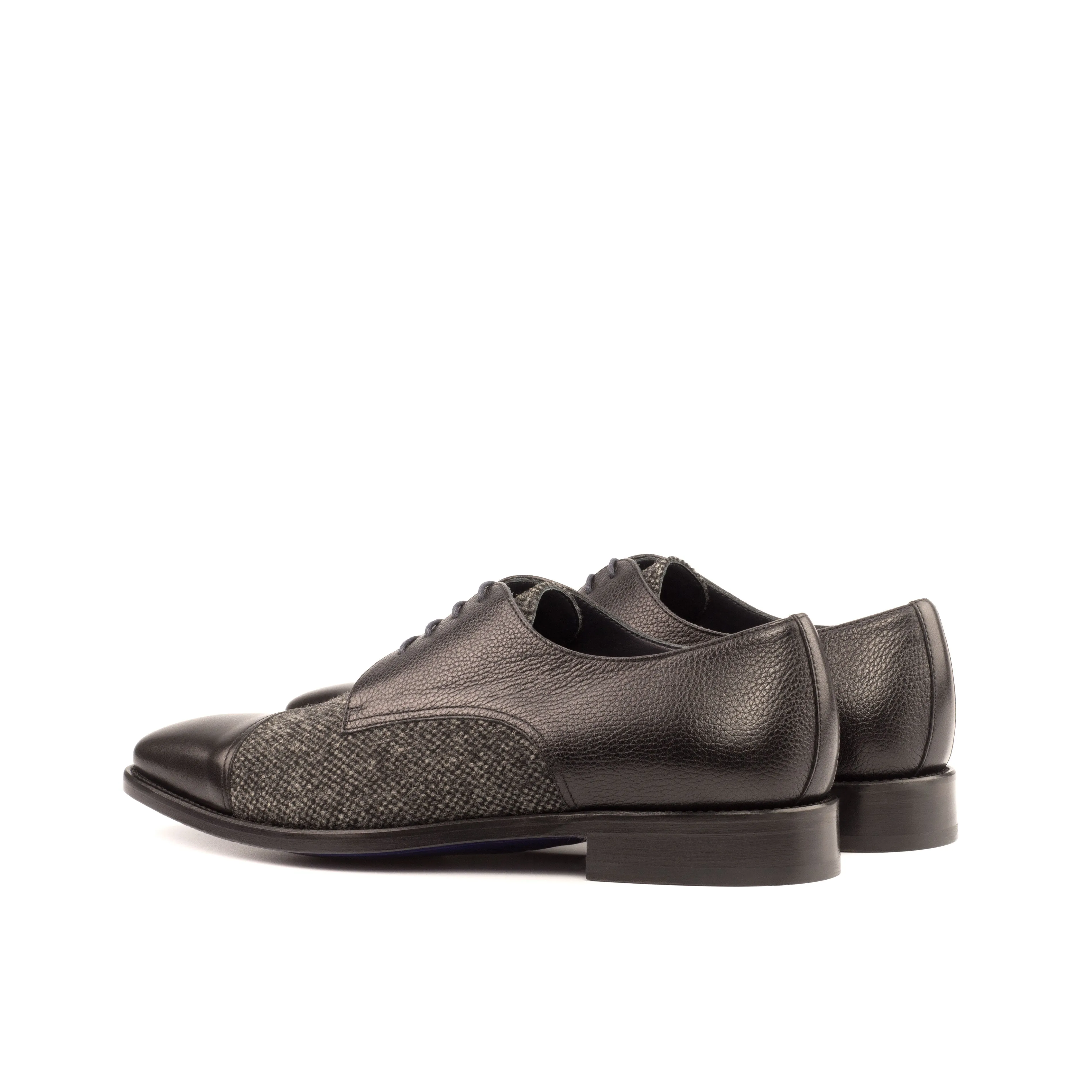 DapperFam Vero in Nailhead / Black Men's Sartorial & Italian Full Grain Leather Derby