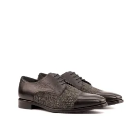 DapperFam Vero in Nailhead / Black Men's Sartorial & Italian Full Grain Leather Derby