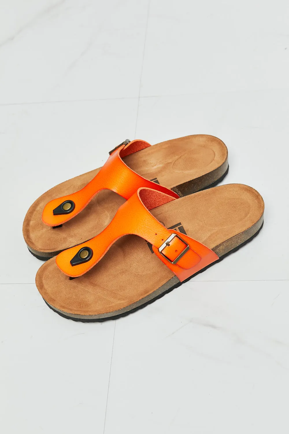 Drift Away T-Strap Sandal in Orange