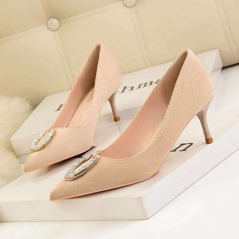 Fashion Retro Shallow Mouth High Heels