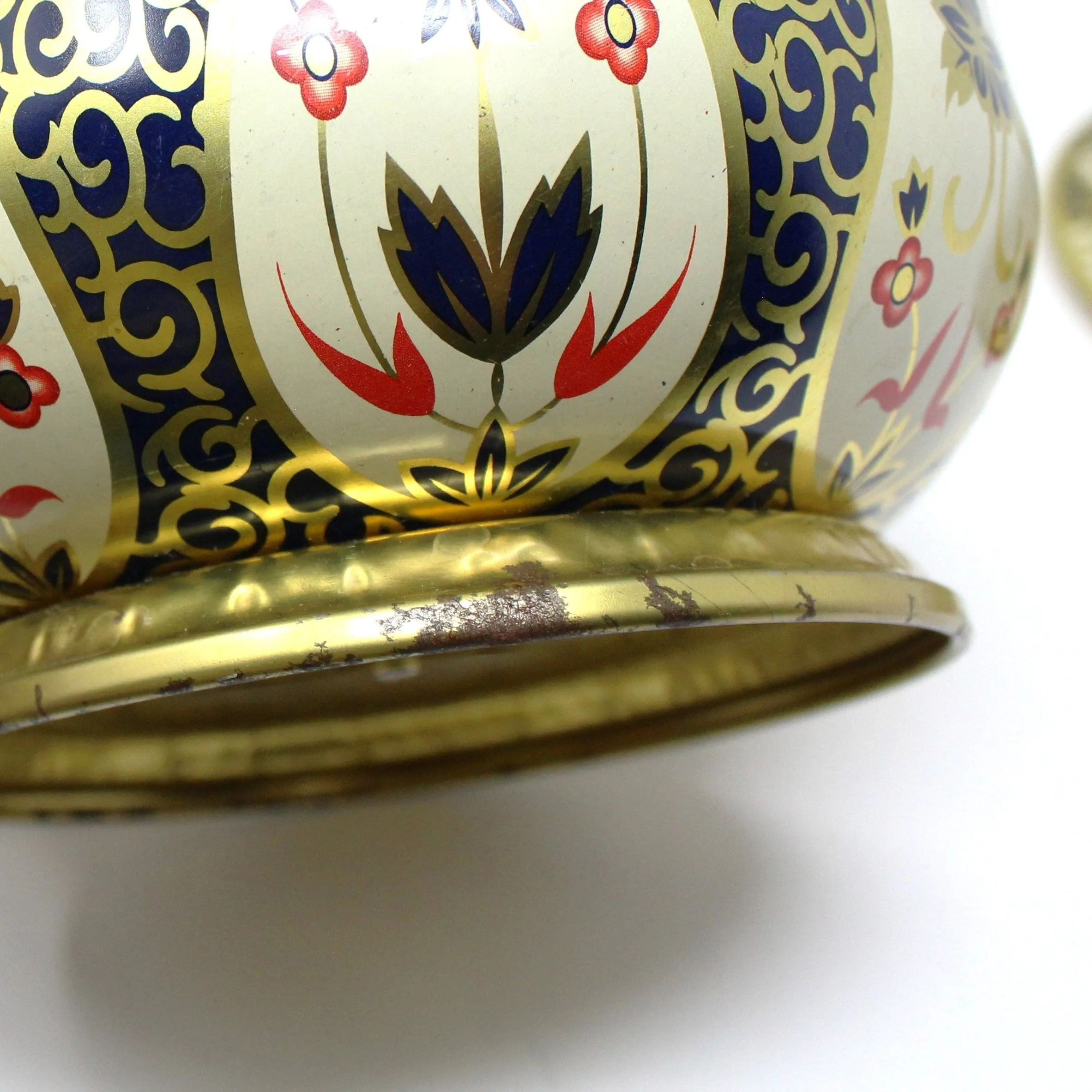 Gift Tin / Cookie Tin, Crown Derby, Imari Style Design, Chinoiserie Vintage, England