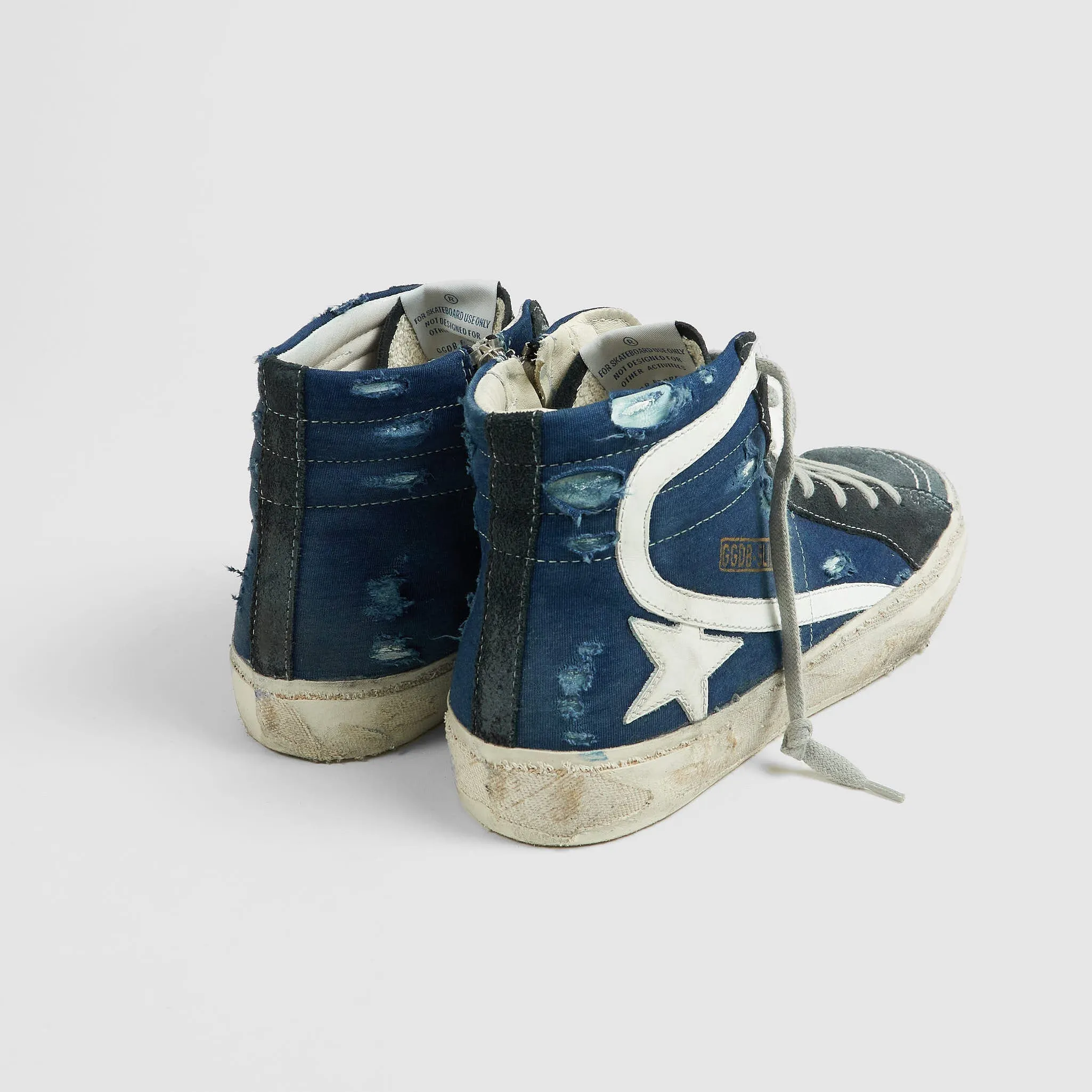 Golden Goose High Navy Used Slide Sneakers