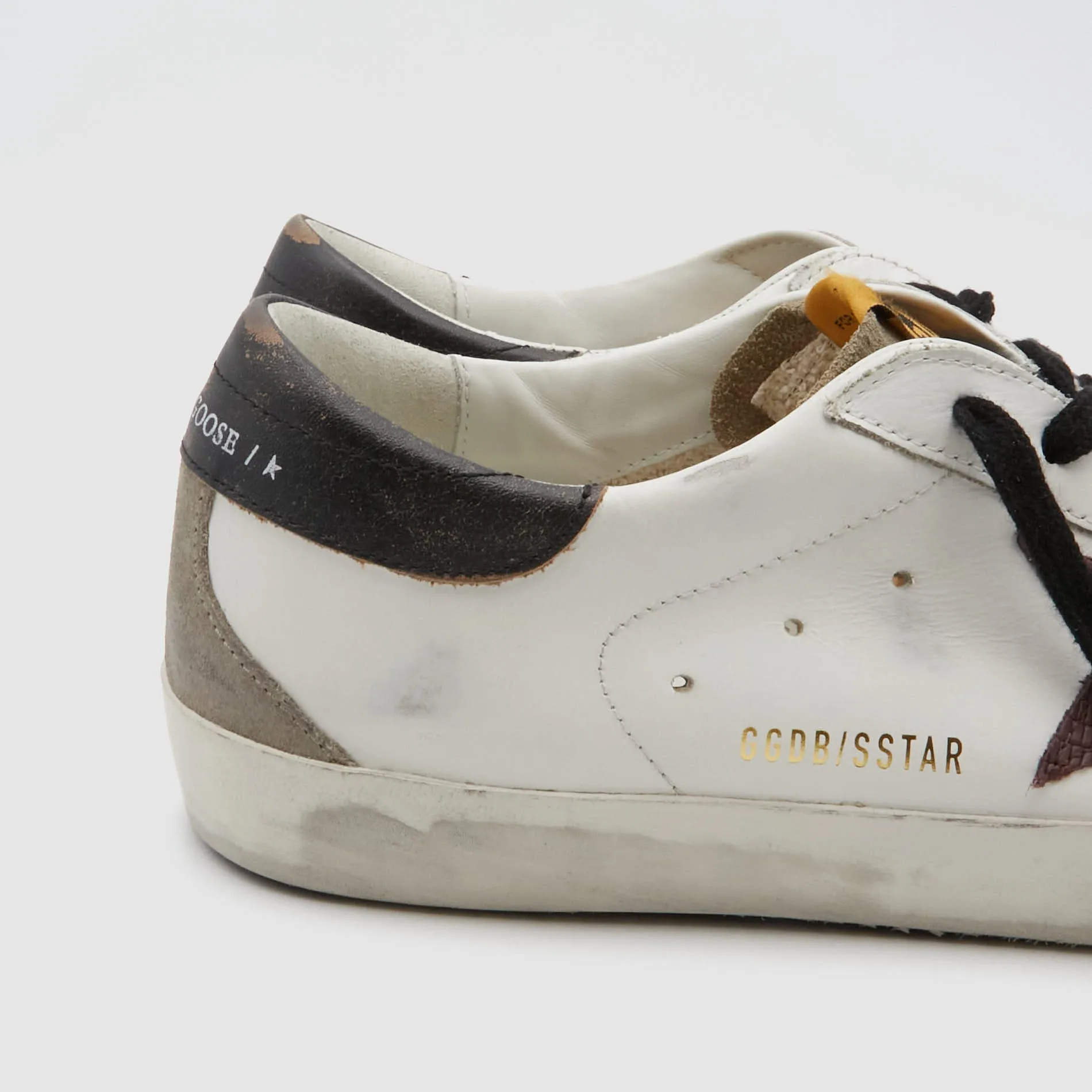 Golden Goose Superstar White Burgundy Suede and Napa Leather Sneakers