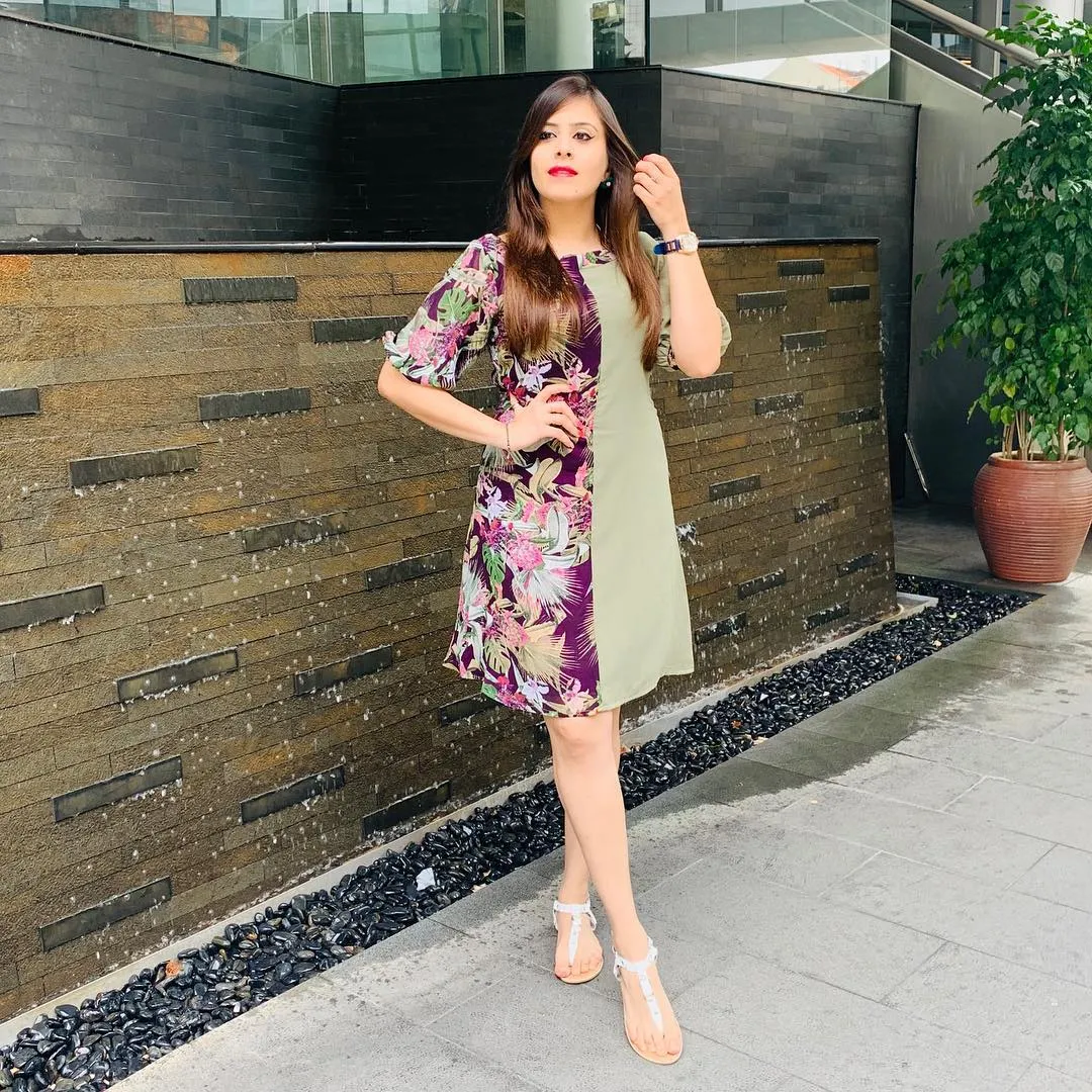 Half & Half Pista Green Dress