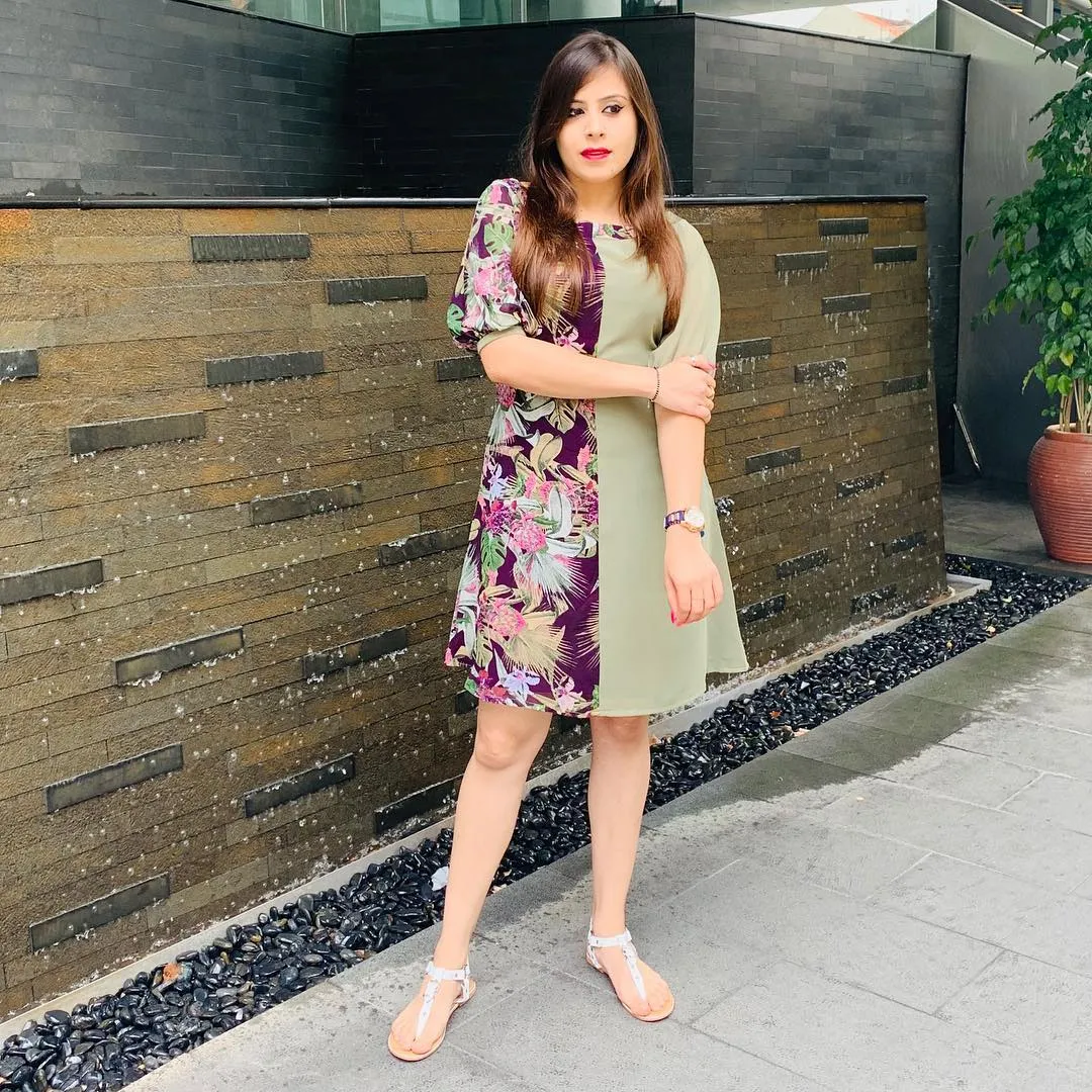 Half & Half Pista Green Dress