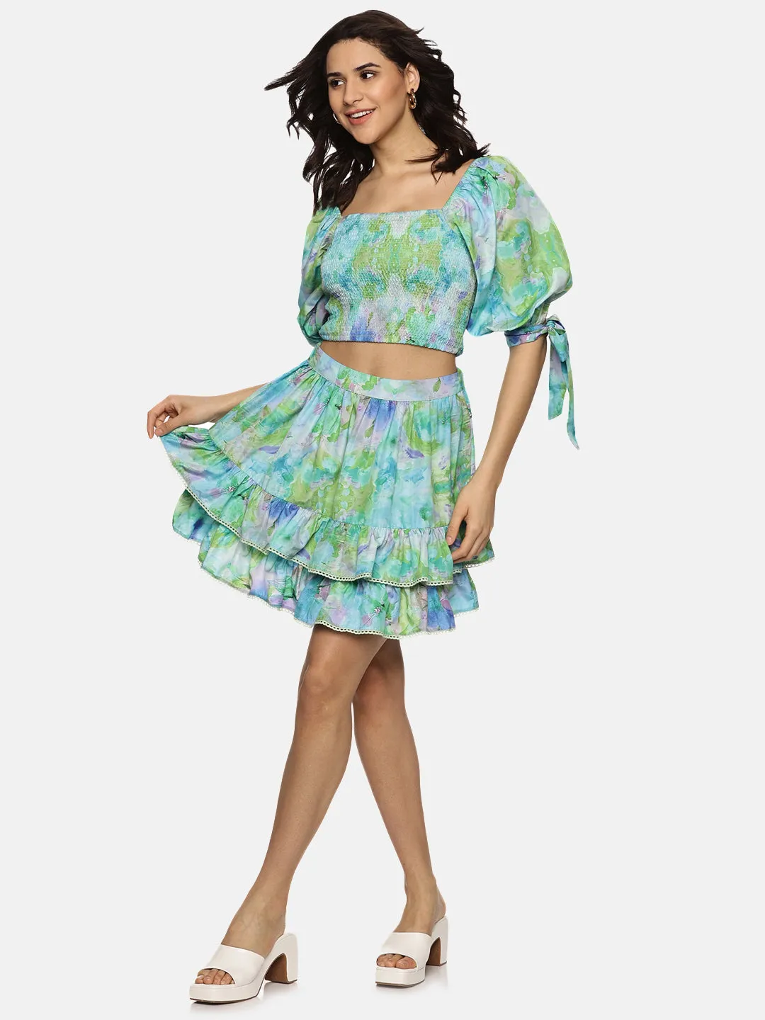 IS.U Floral Multi color Co-ord Set