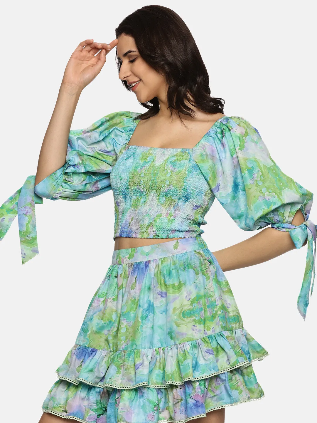 IS.U Floral Multi color Co-ord Set