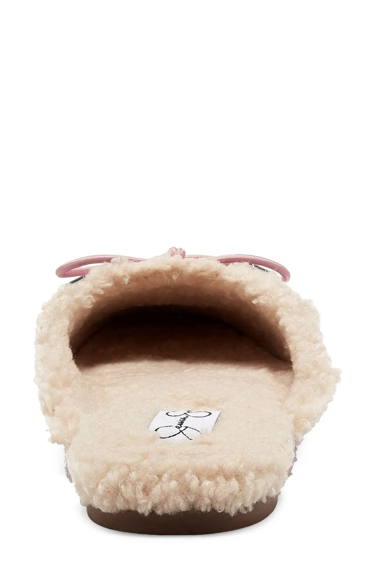 Jessica Simpson Tracee Metallic Pink Cozy Fur Round Toe Slip On Flat Slippers