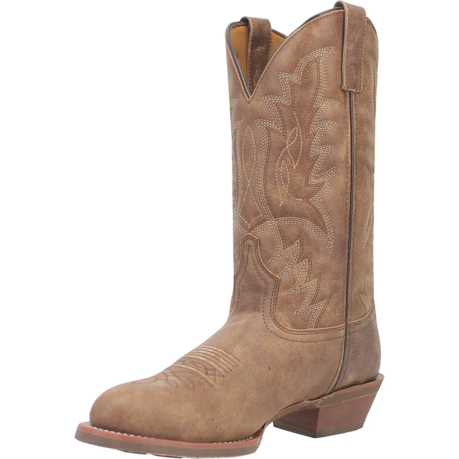 Laredo Mens Weller Tan Leather Western Work Boots 10.5 EW