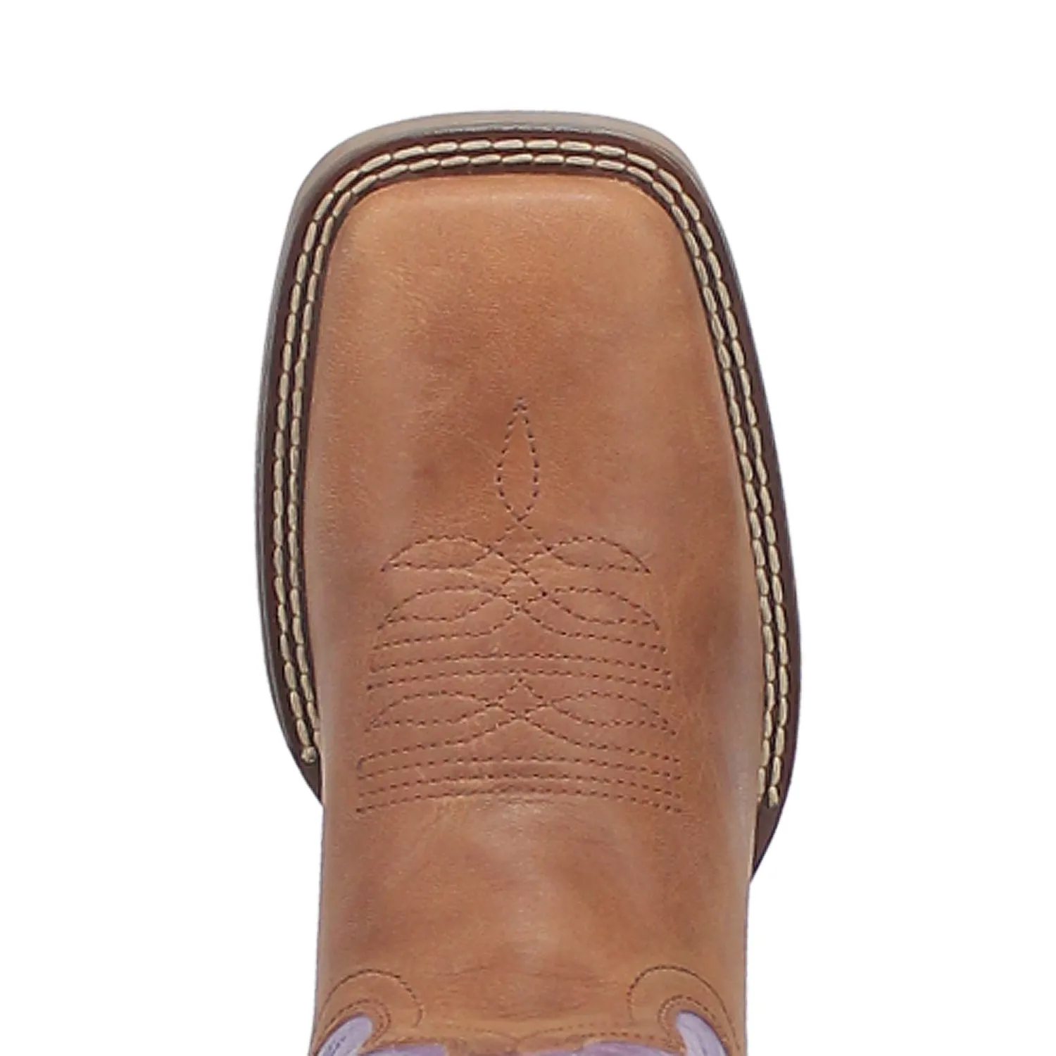 Laredo Womens Mara Tan/Purple Leather Cowboy Boots 7.5 M