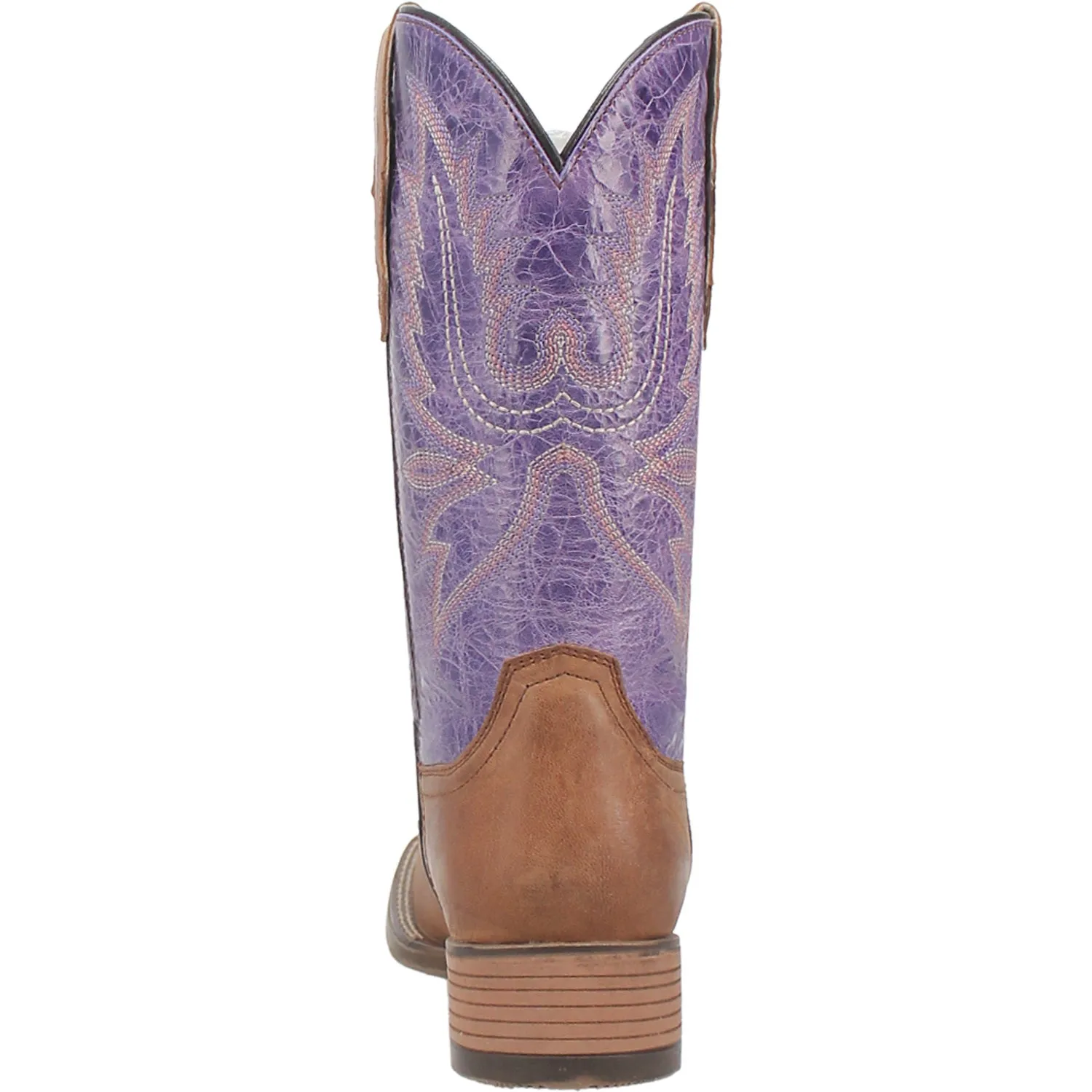Laredo Womens Mara Tan/Purple Leather Cowboy Boots 7.5 M