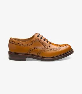 LOAKE EDWARD TAN OXFORD BROGUE RUBBER SOLE G-WIDE