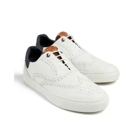 Men Dennton-Brogue Leather Cupsole - White
