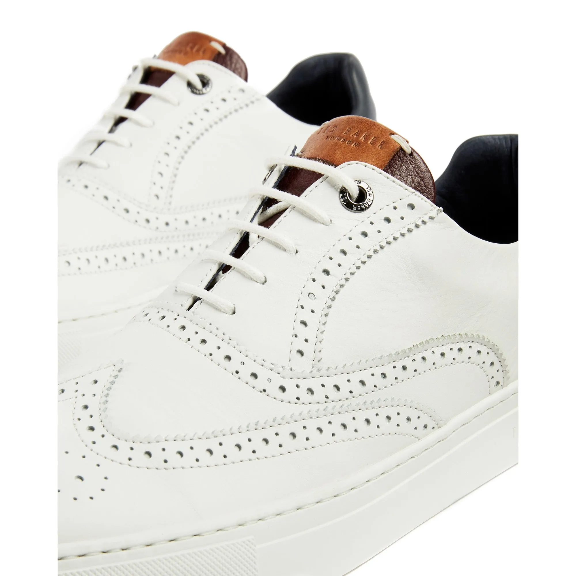 Men Dennton-Brogue Leather Cupsole - White