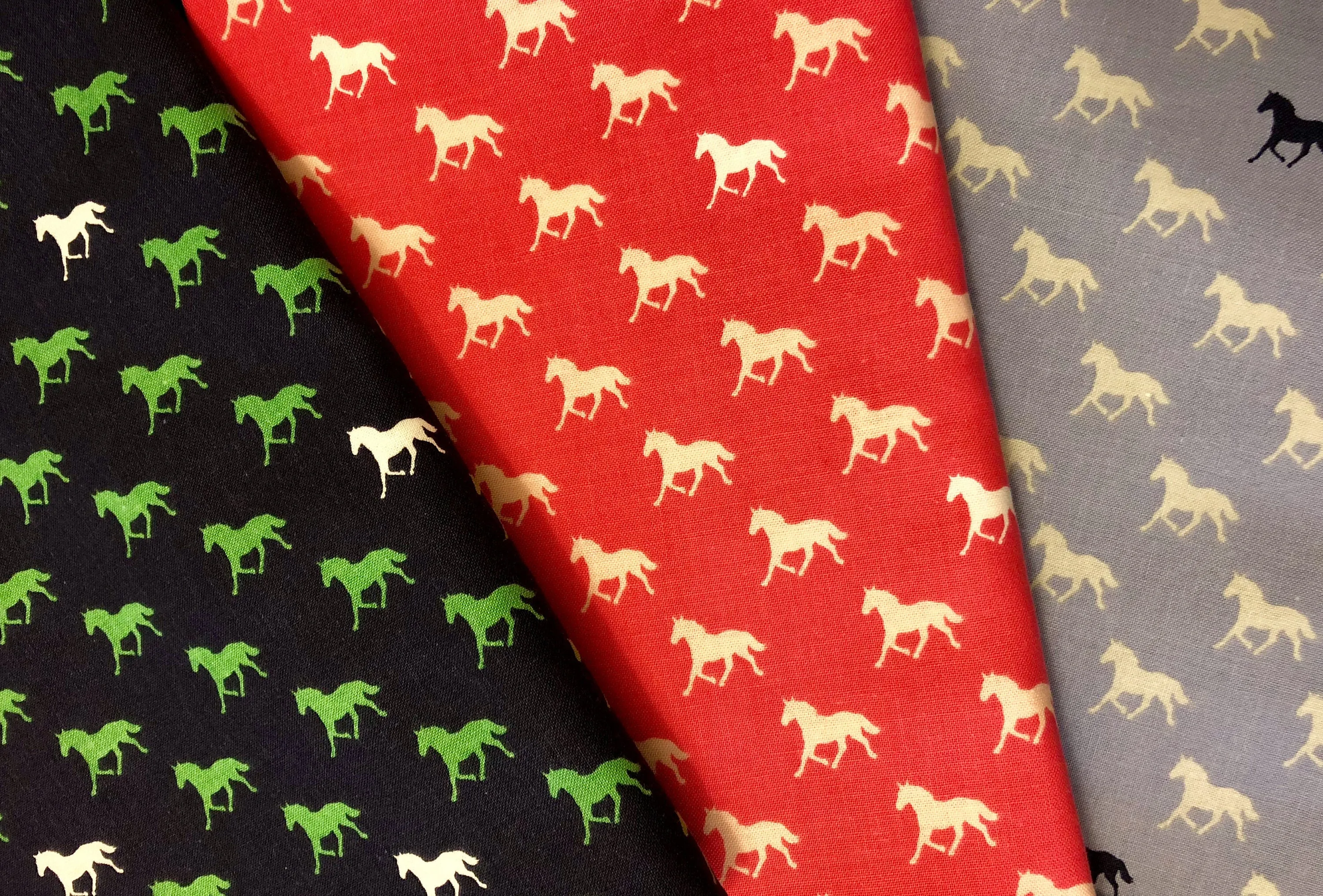 Navy on Blue Horses Bow Tie