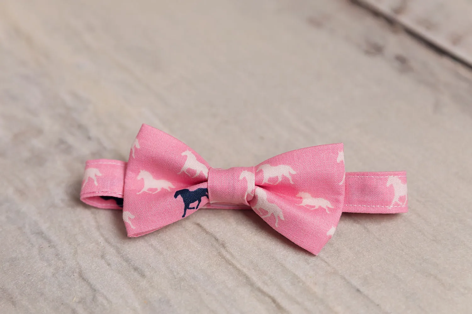 Navy on Blue Horses Bow Tie