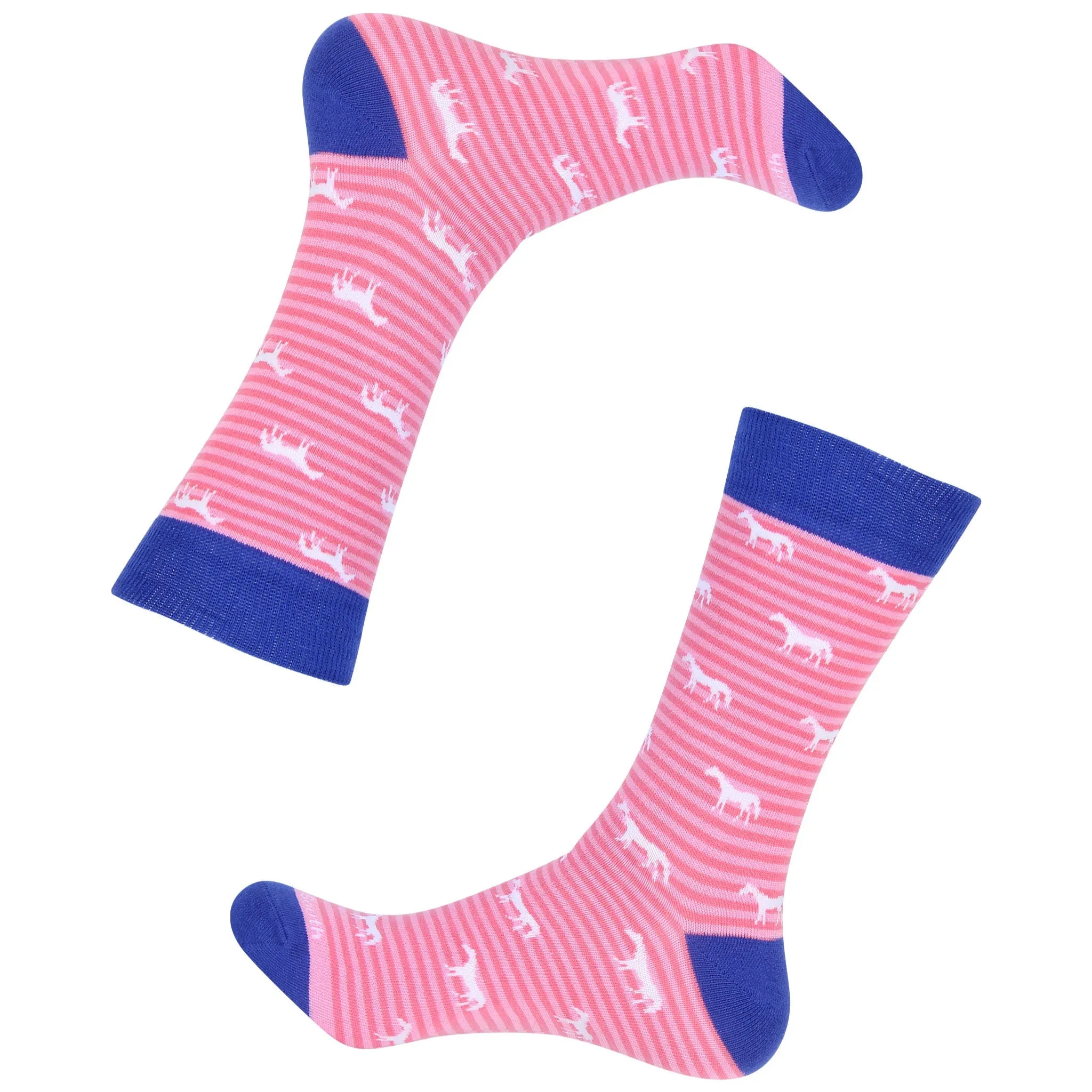 Pink/Blue Striped Horse Sock