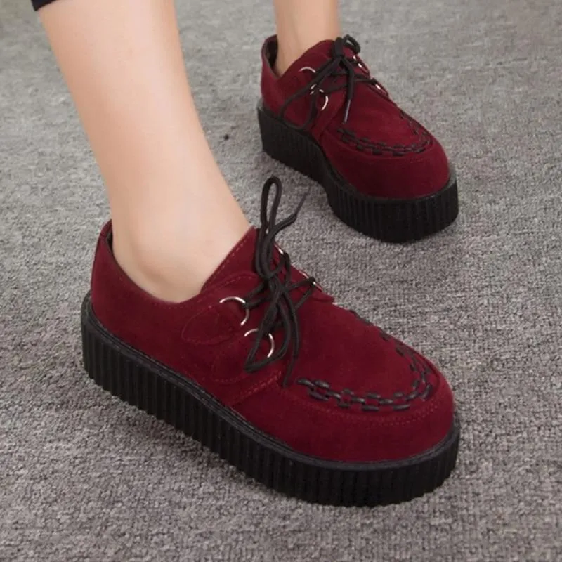 Platform Suede Lace Up Creepers