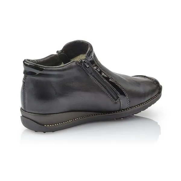 Rieker Women's Dual Zip Dress Boots- Black