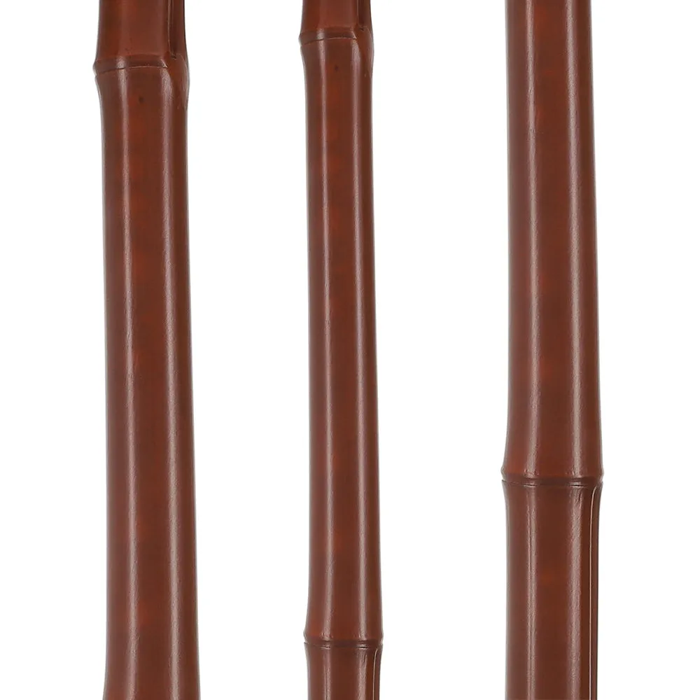 Scratch and Dent Black Beechwood Derby Walking Cane With Dark Bamboo Shaft and Silver Collar V3218