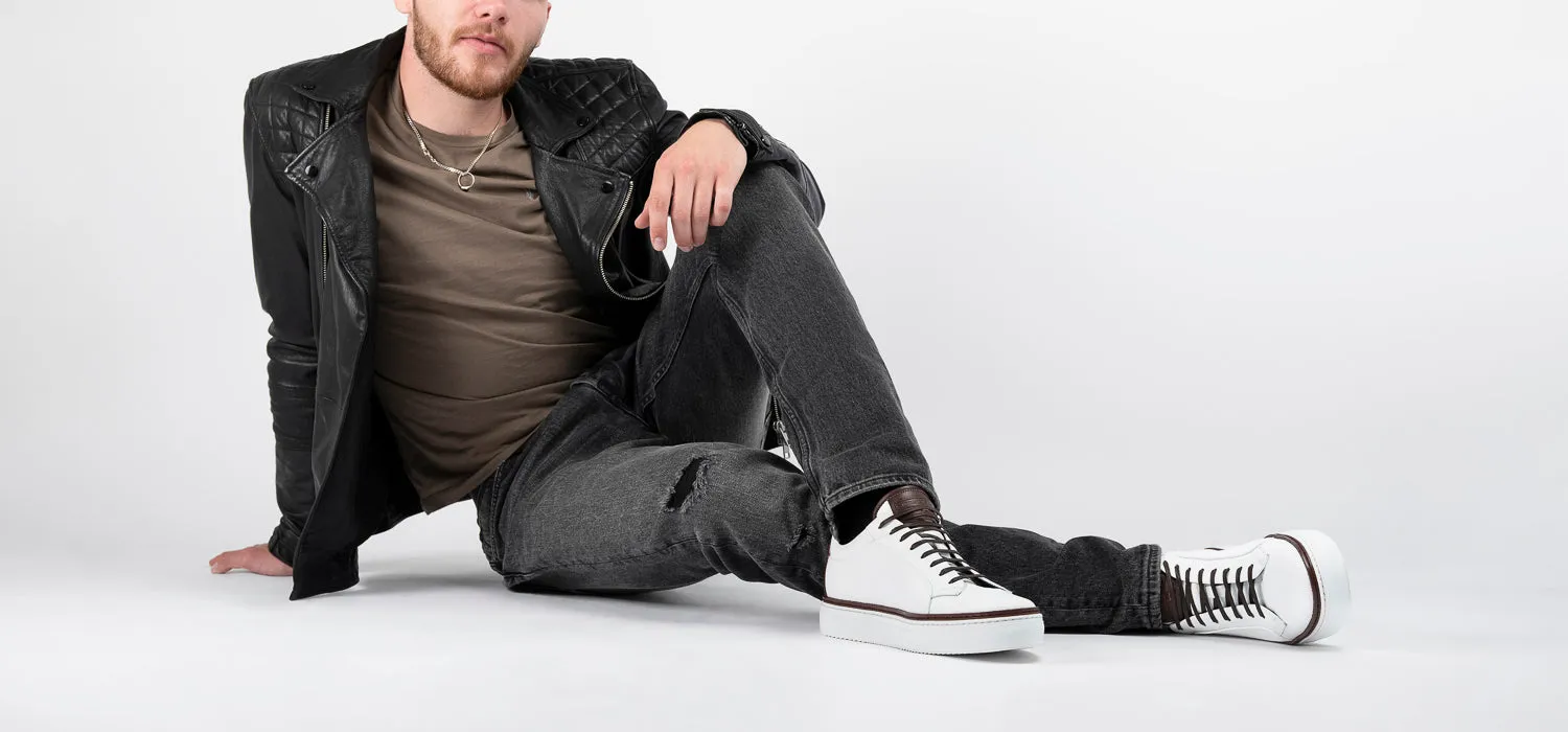 SOHO EDGE white chestnut welted sneakers.