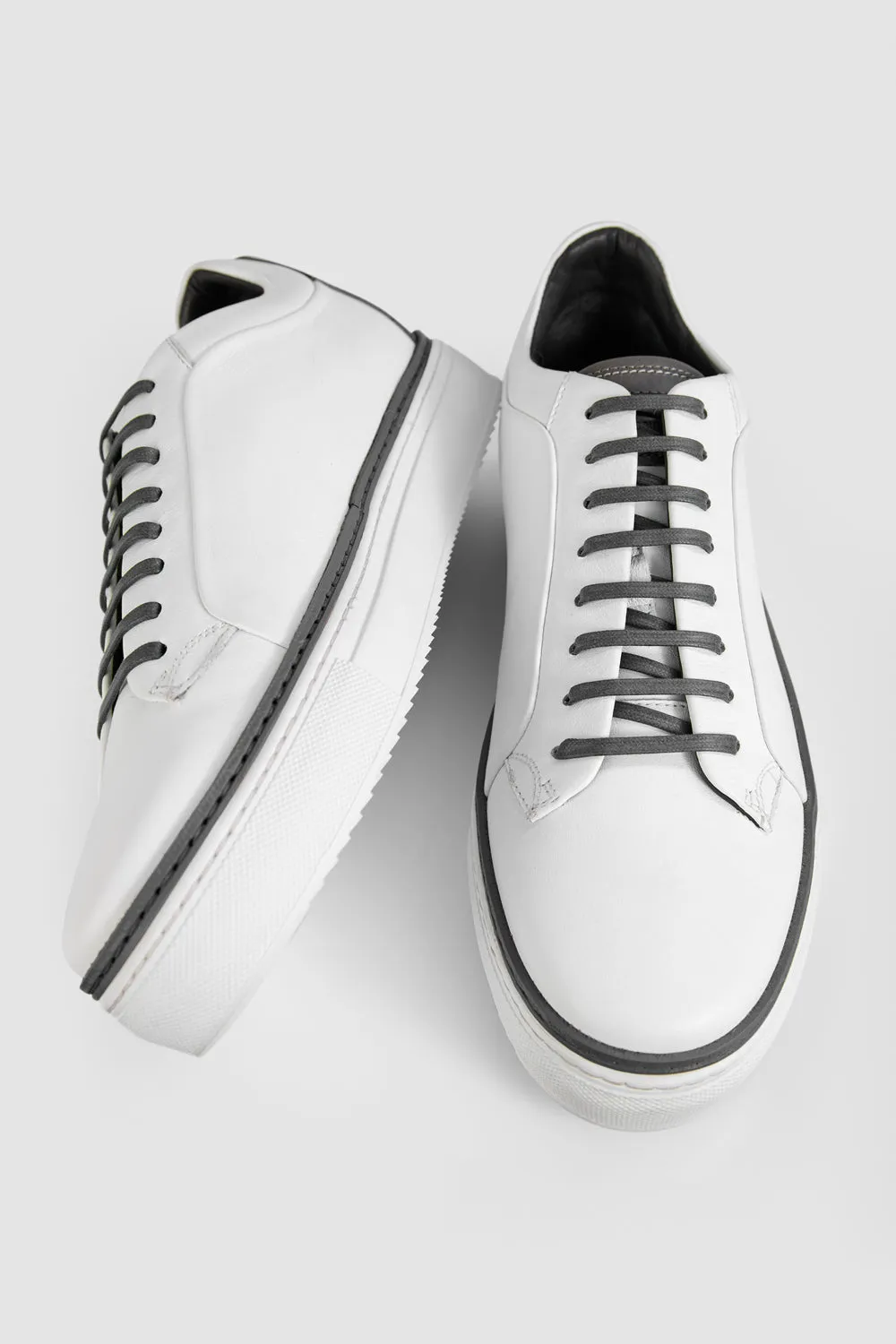 SOHO EDGE white grey welted sneakers.
