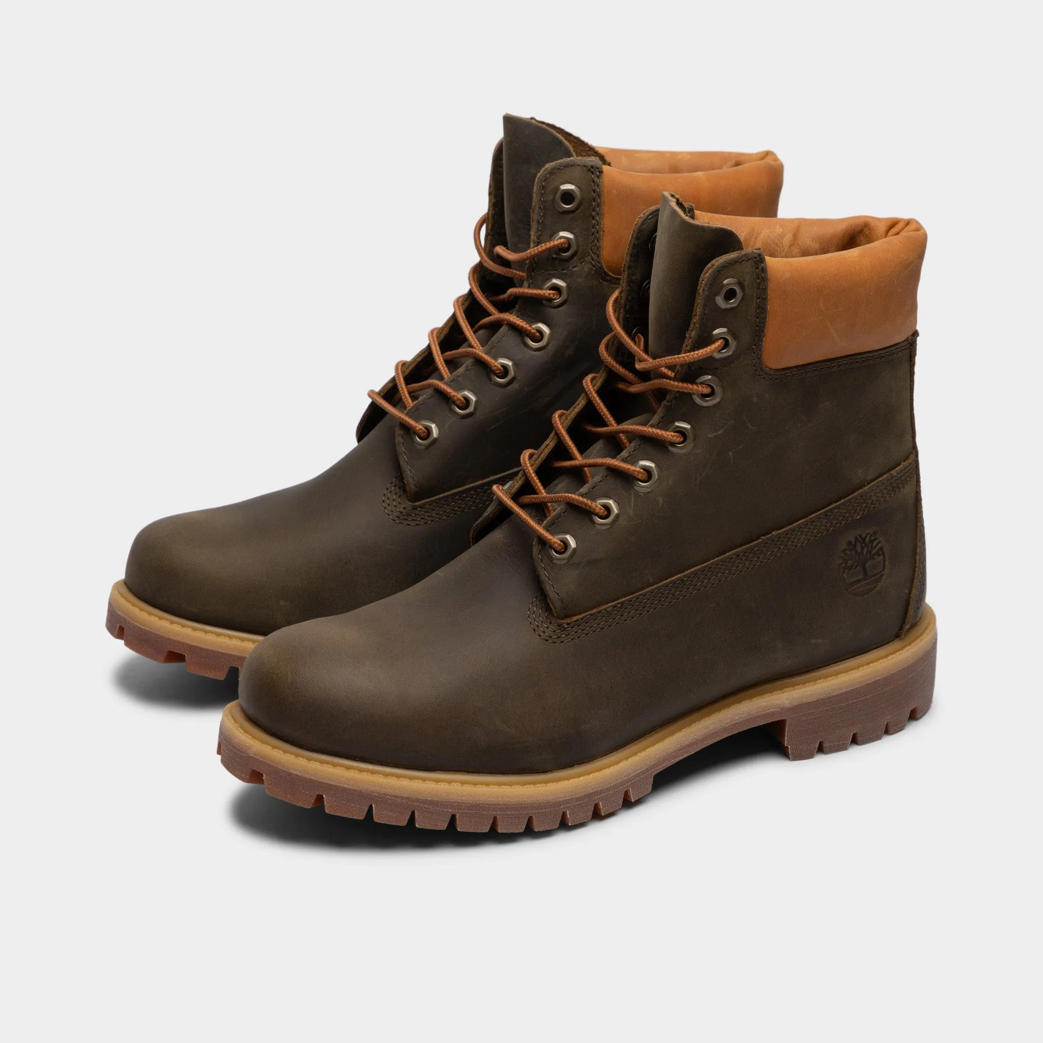 Timberland Premium 6-Inch Waterproof Boot / Olive Brown Full-Grain