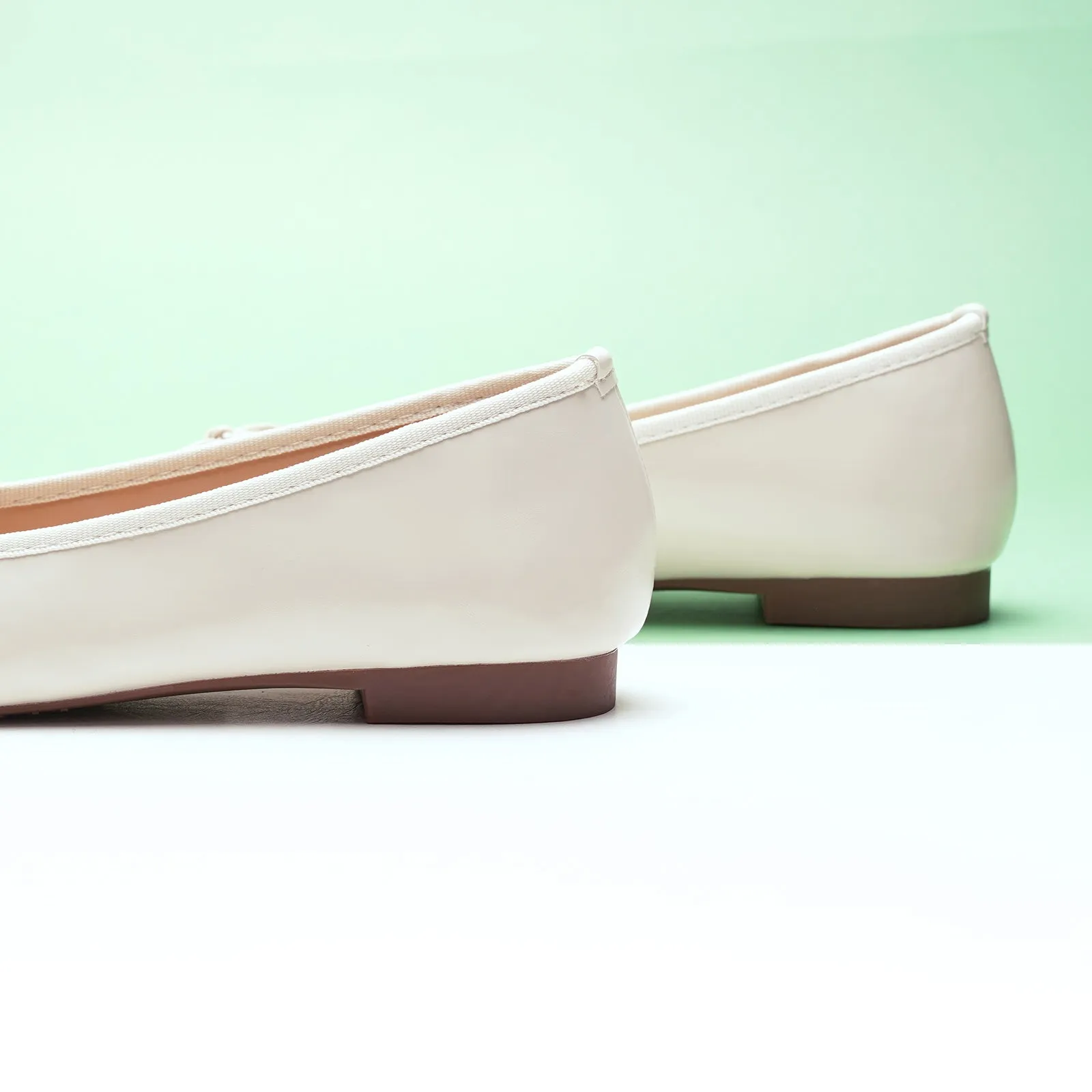 Tiny Bowknot Ballet Flats White