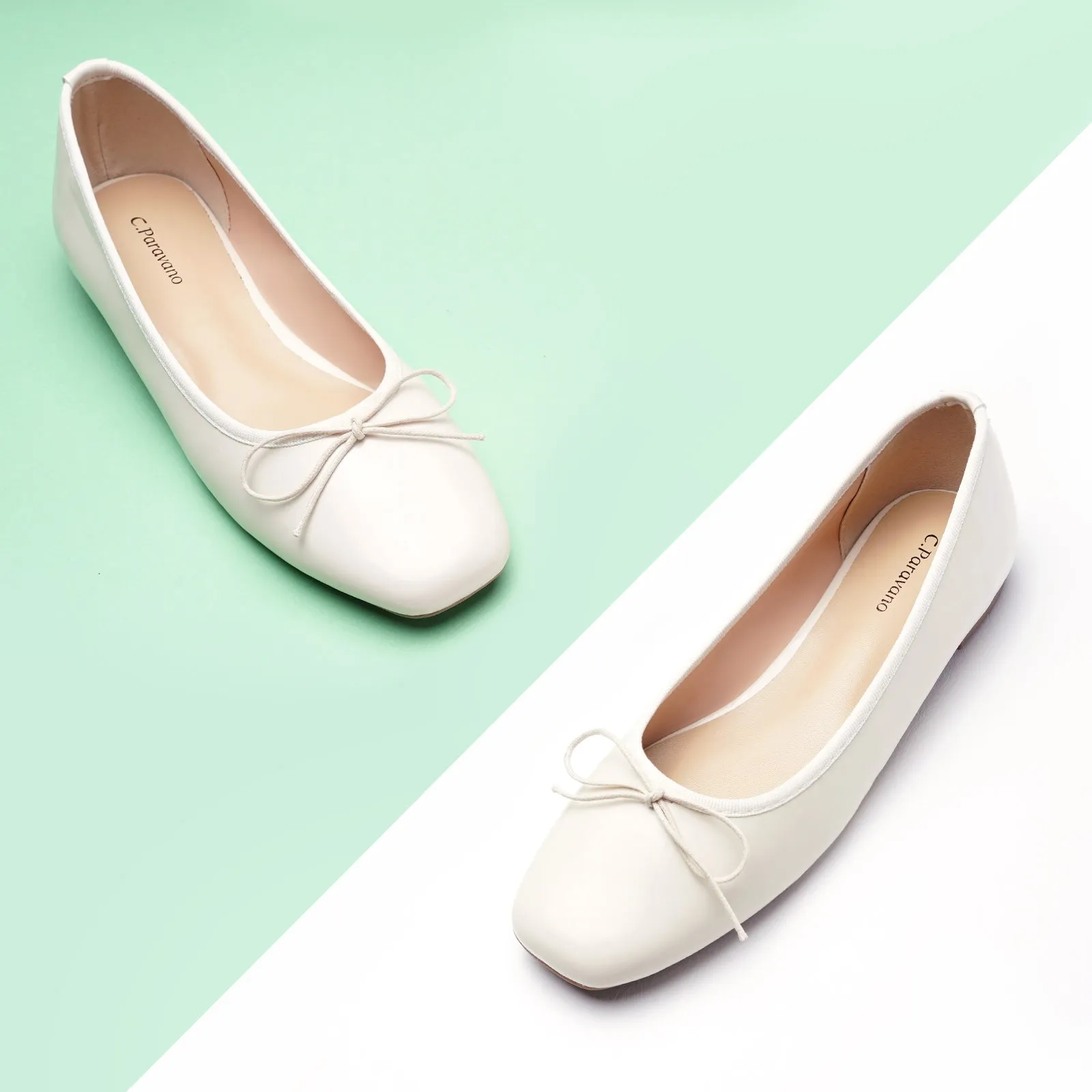 Tiny Bowknot Ballet Flats White