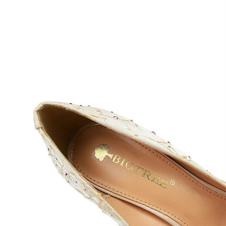 Women rhinestone pointed toe stiletto heels prom shoes