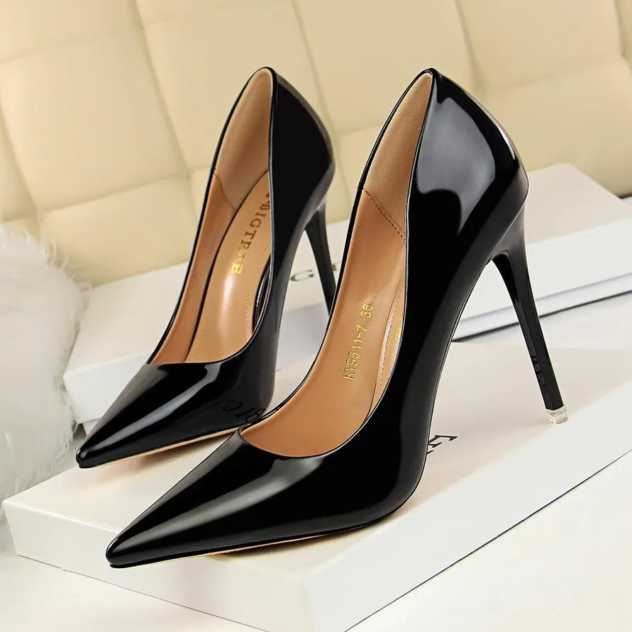 Women's fashion metal mirror high heels