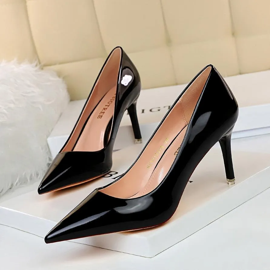 Women's fashion metal mirror high heels
