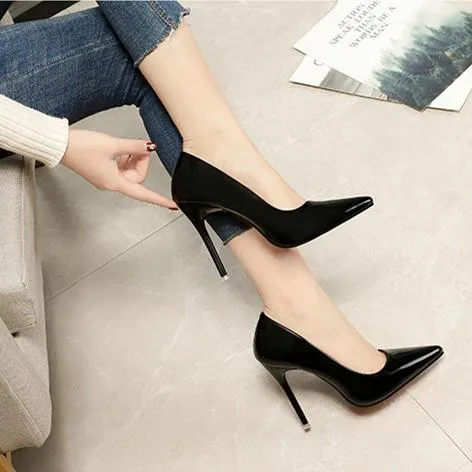 Women's fashion metal mirror high heels
