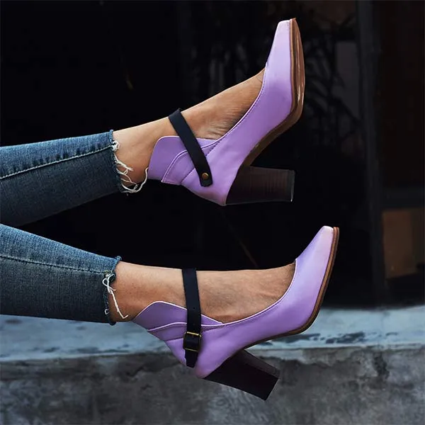 Women'S Retro High Heel Fashion Shoes 74868453C