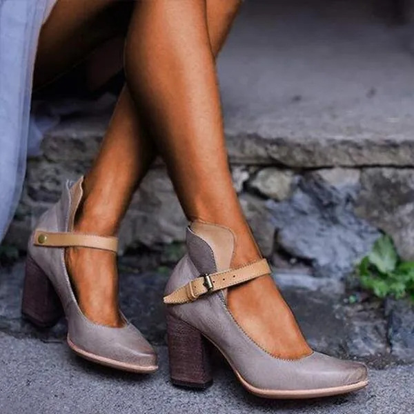 Women'S Retro High Heel Fashion Shoes 74868453C